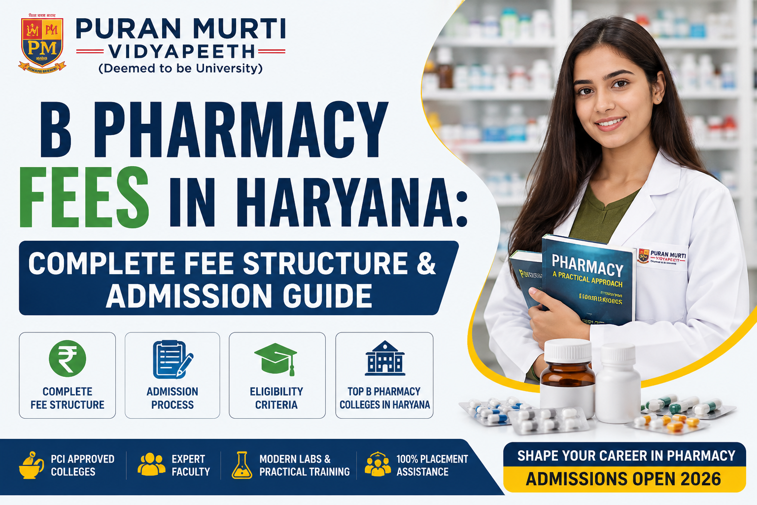 B Pharmacy Fees in Haryana: Complete Fee Structure & Admission Guide